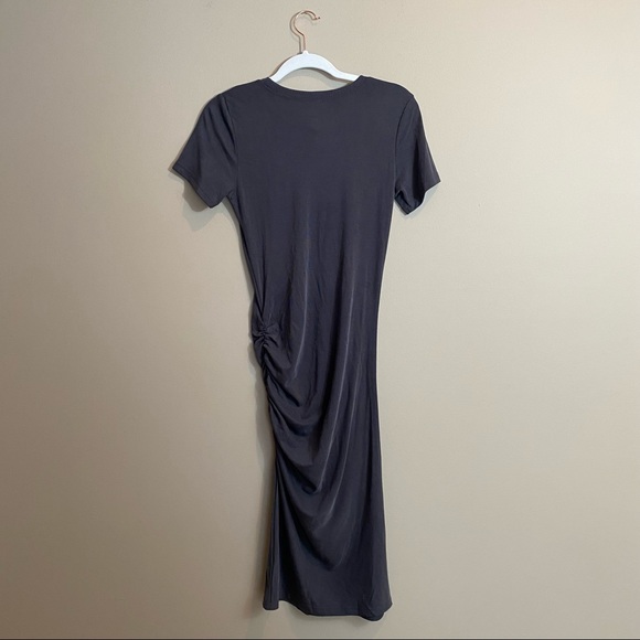 NWT VICI- Small Blue/Grey Ribbed T-Shirt Dress with a Cinched Side - Picture 2 of 10